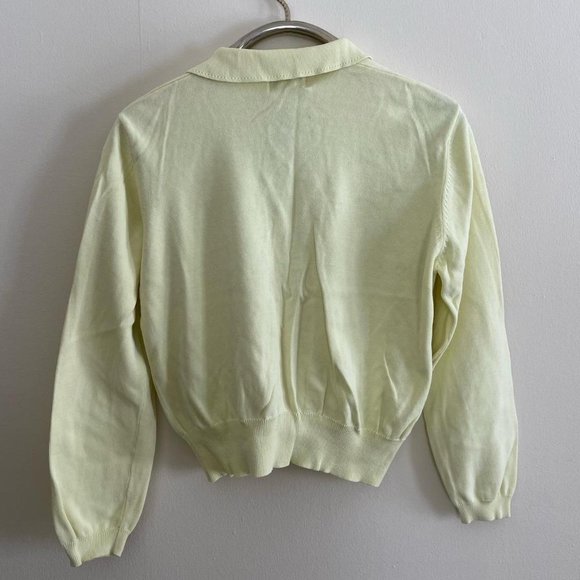 VTG 80s Field Manor Citrus Yellow Green Cardigan - Picture 6 of 7